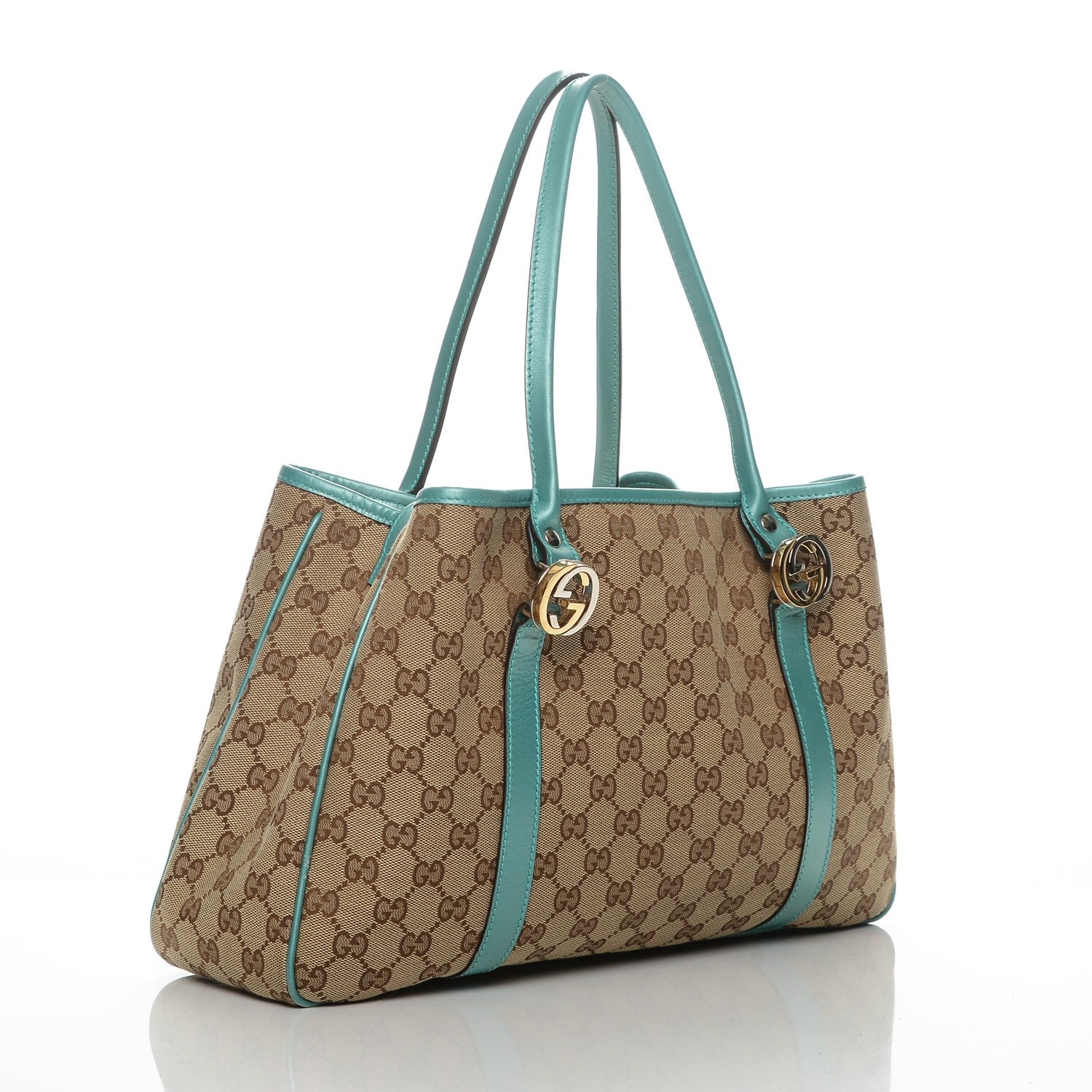 Gucci Monogram Medium Twins Shoulder Bag Turquoise 3 of 6
