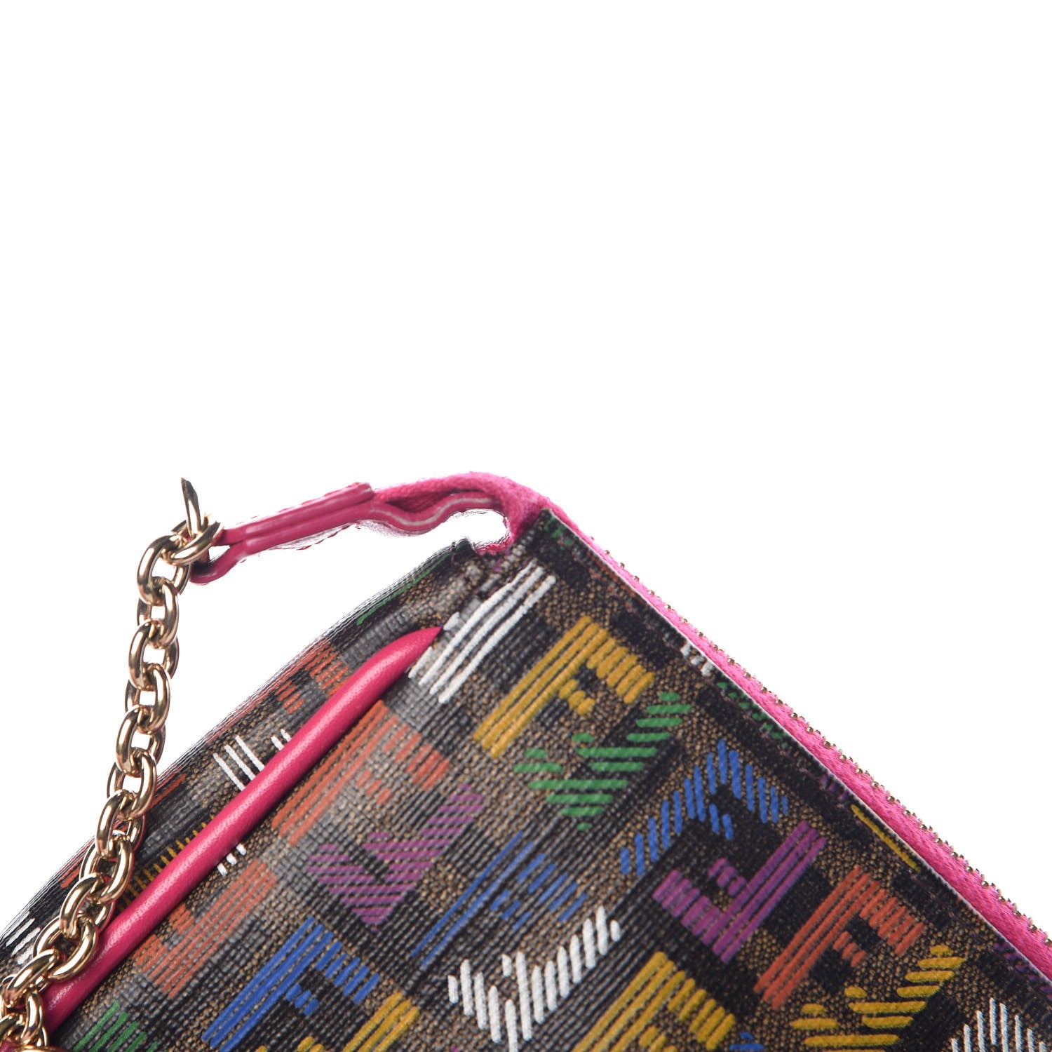 Fendi Zucchino Spalmati FF Multicolor Pochette Tobacco Multicolor Fuchsia 12 of 12