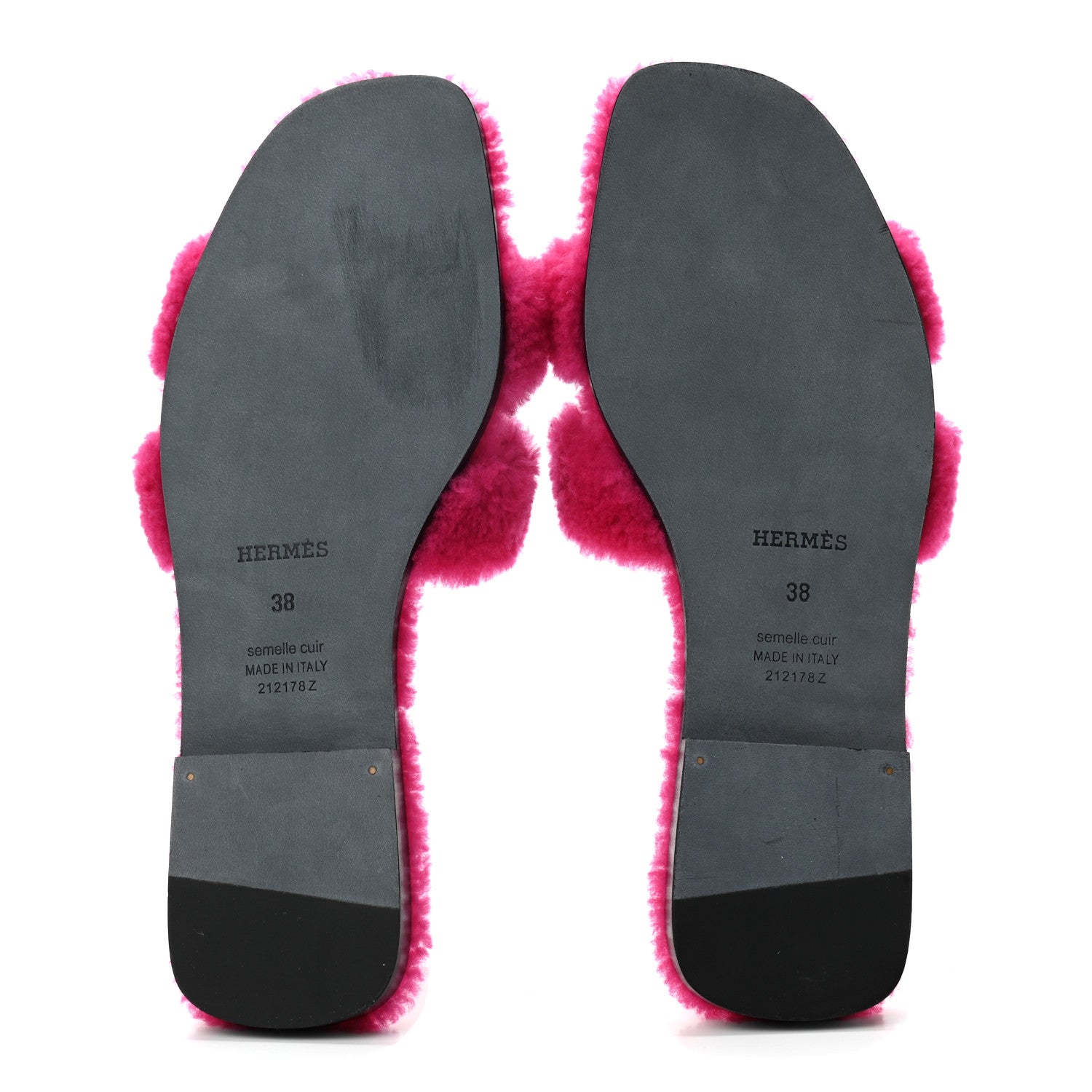 Hermes Woolskin Oran Sandals 38 Rose Fuchsia 5 of 7