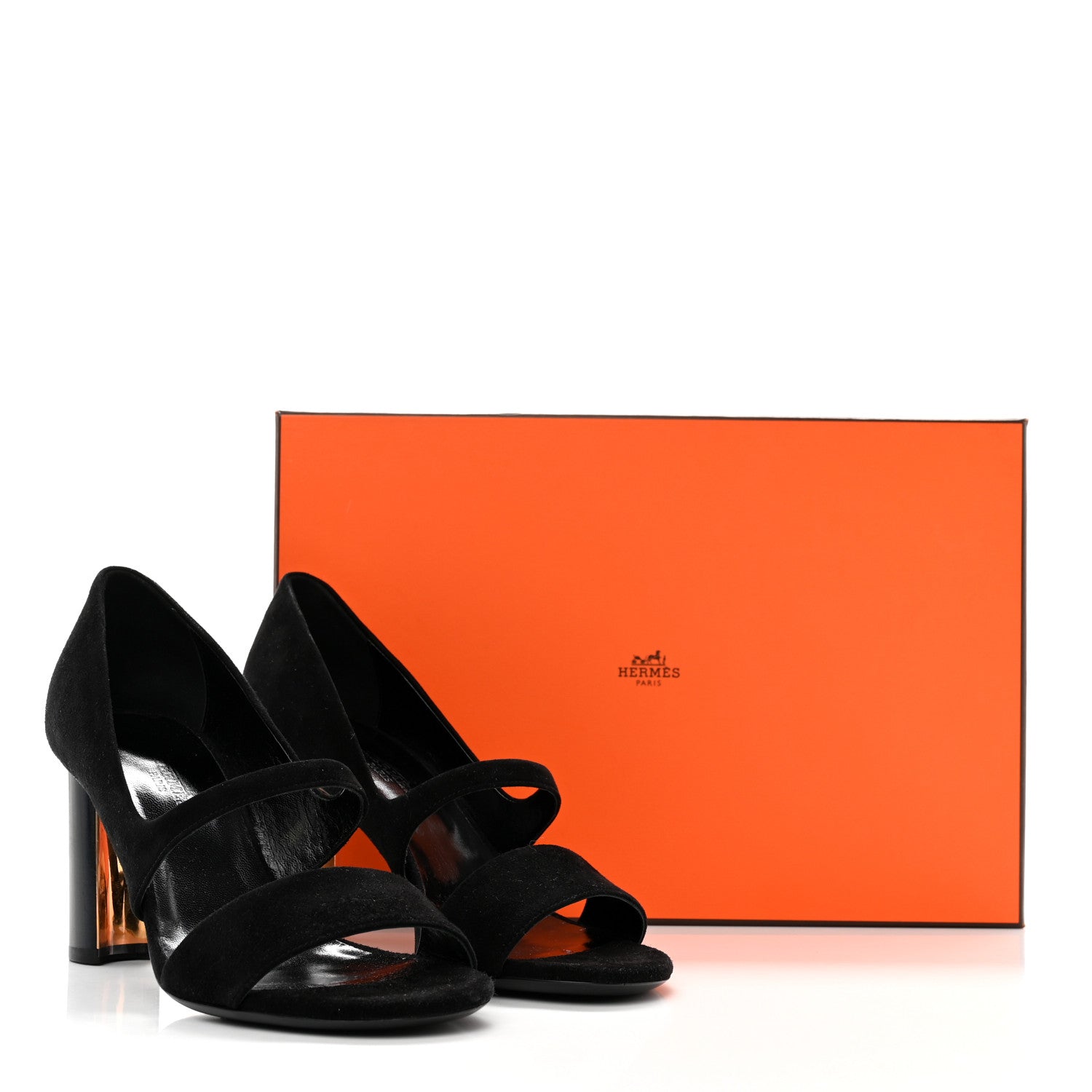 Hermes Velvet Goatskin Muse 80 Sandals 36.5 Black 8 of 8