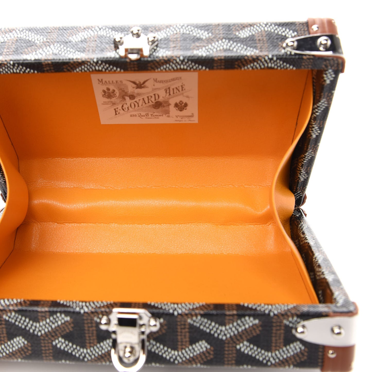 Goyardine Minaudiere Trunk Bag Black Gold