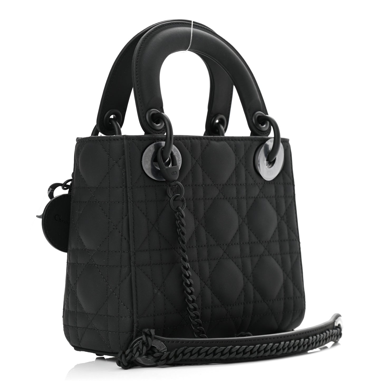 Ultra Matte Calfskin Cannage Mini Lady Dior Black