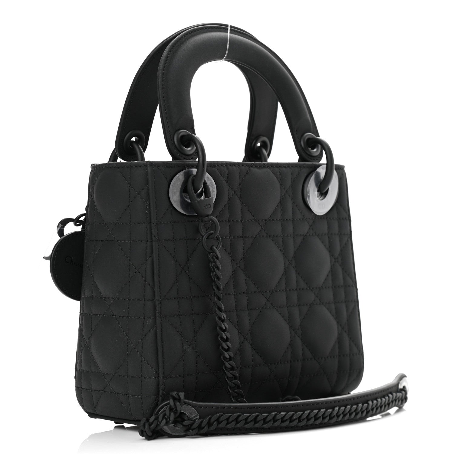 Christian Dior Ultra Matte Calfskin Cannage Mini Lady Dior Black 3 of 12