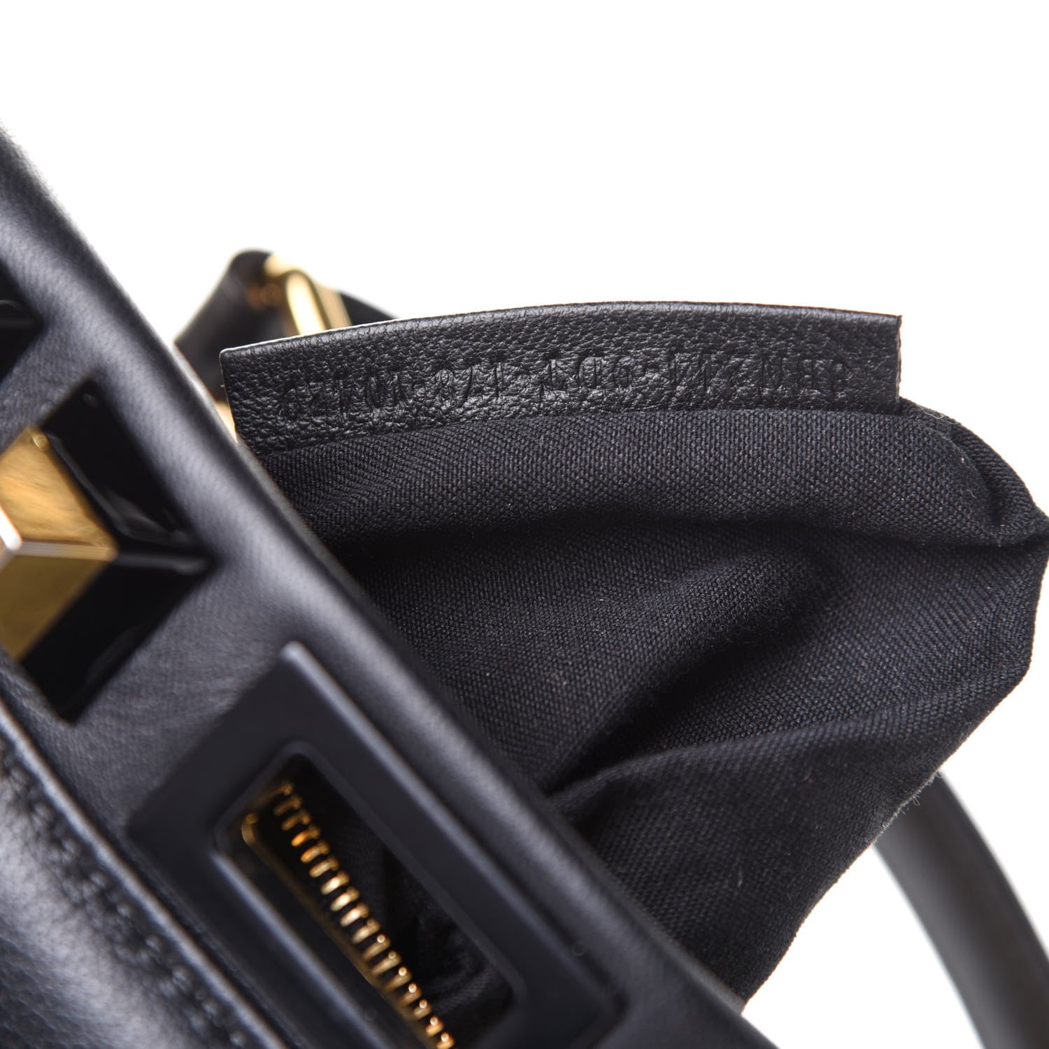 Fendi Nappa Studded Mini Peekaboo Iconic Satchel Black 7 of 11