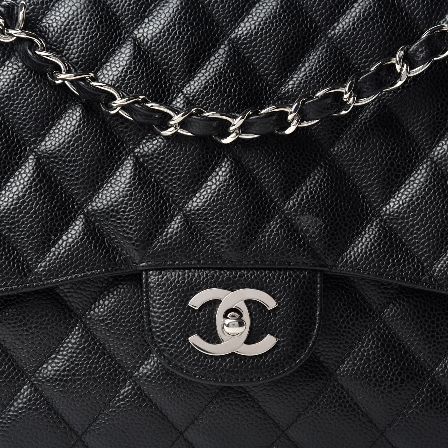 Caviar Quilted Jumbo Single Flap Black