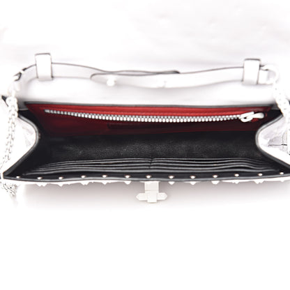 Valentino Garavani Lambskin Free Rockstud Spike Wallet on Chain Optic White 5 of 17