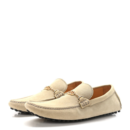 Louis Vuitton Suede Calfskin LV Porto Vecchio Moccasin Loafers 7.5 Beige 3 of 9