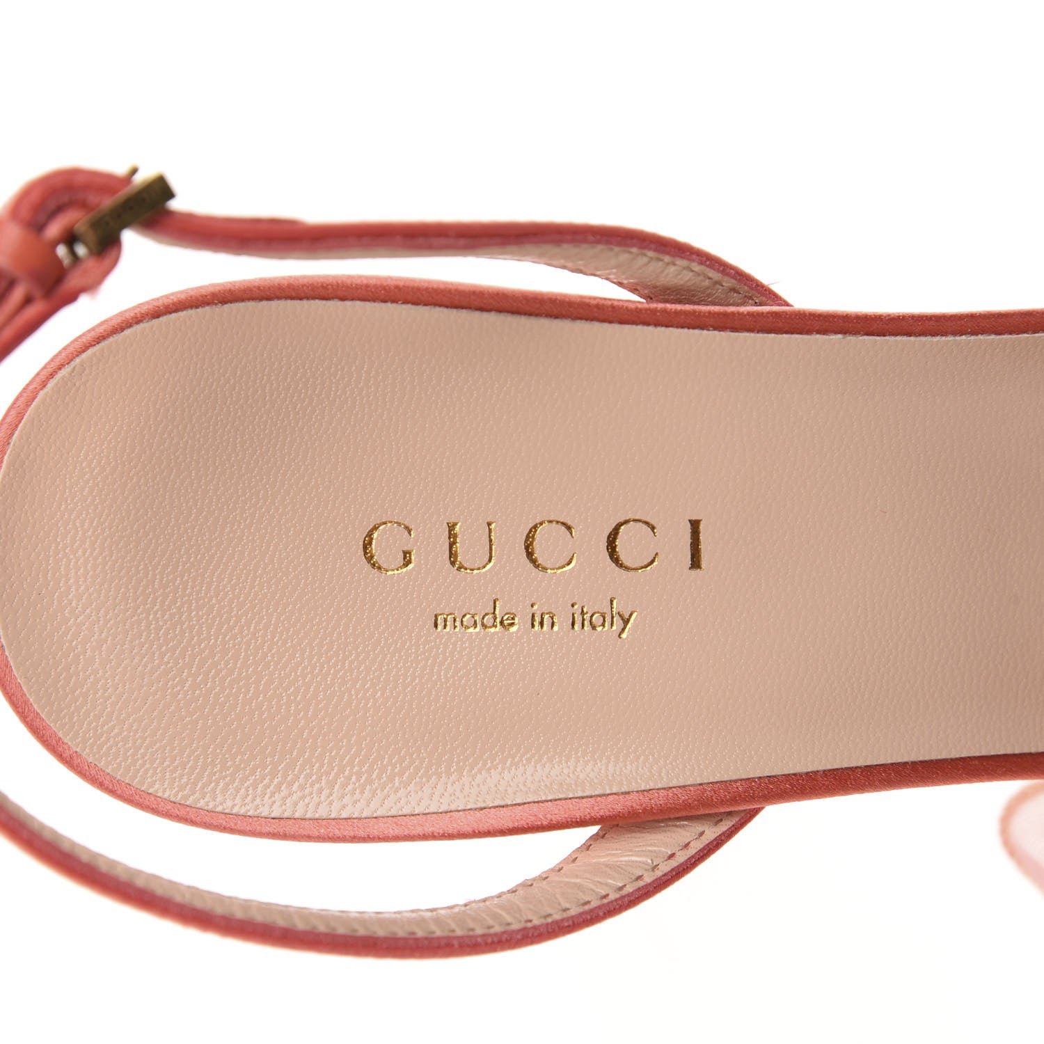 Gucci Tulle Ruffle Mid Heel Slingback Sandals 36 Peach White 8 of 10