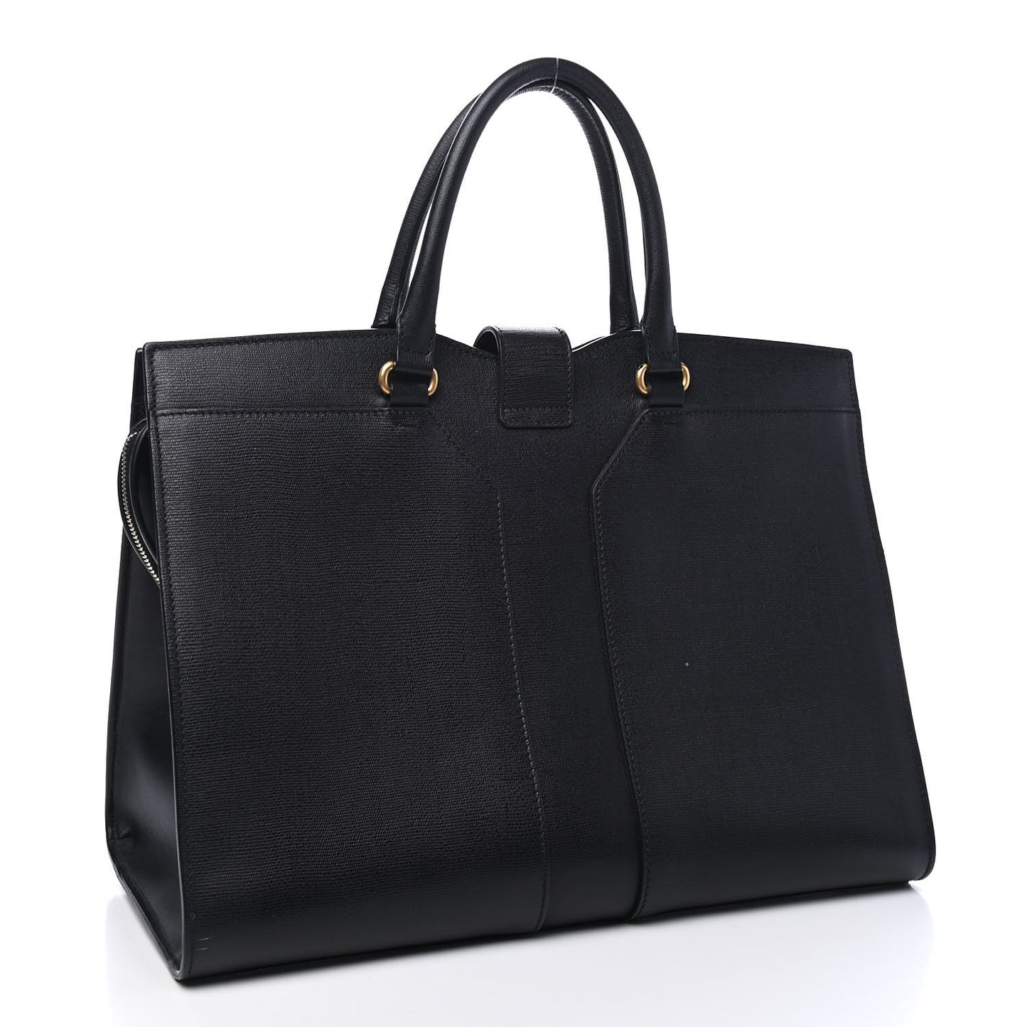 Textured Calfskin Large Cabas ChYc Black