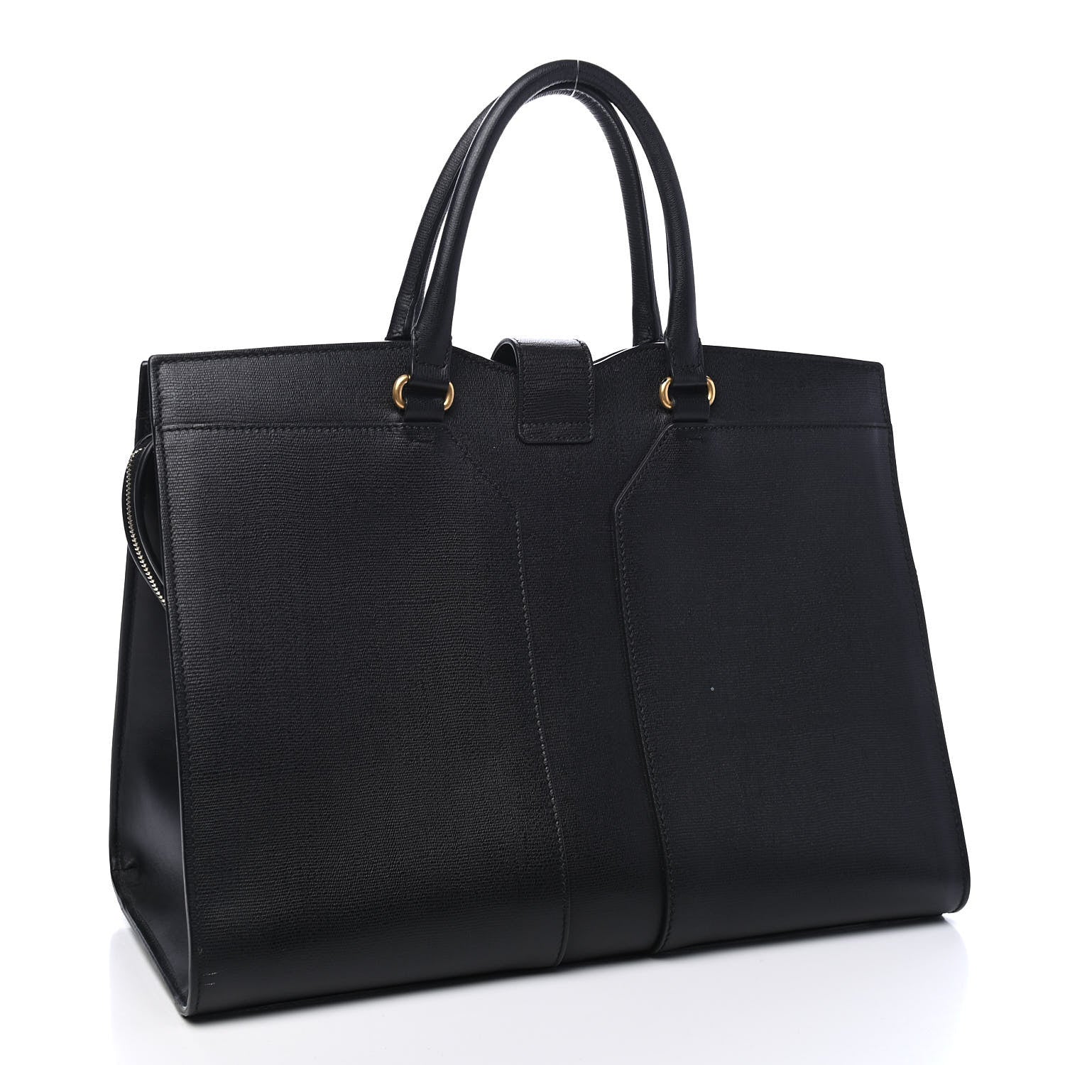 Saint Laurent Textured Calfskin Large Cabas ChYc Black 2 of 8