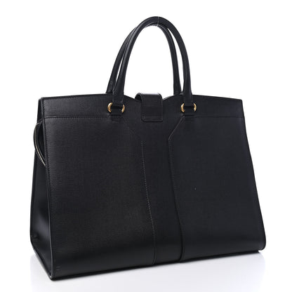 Saint Laurent Textured Calfskin Large Cabas ChYc Black 2 of 8