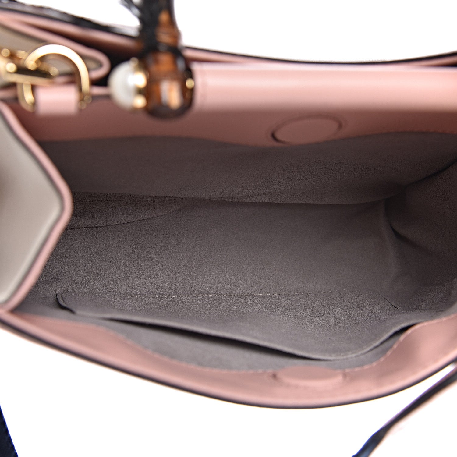 Gucci Nappa Bamboo Web Mini Nymphaea Top Handle Bag Perfect Pink Mystic White 5 of 11