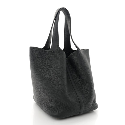 Hermes Taurillon Clemence Picotin Lock 22 MM Black 3 of 11