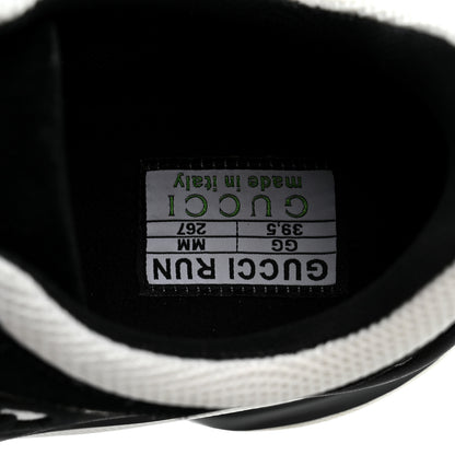 Gucci Technical Knit Fabric Suede Calfskin Womens Gucci Run Sneakers 39.5 Black White 8 of 8
