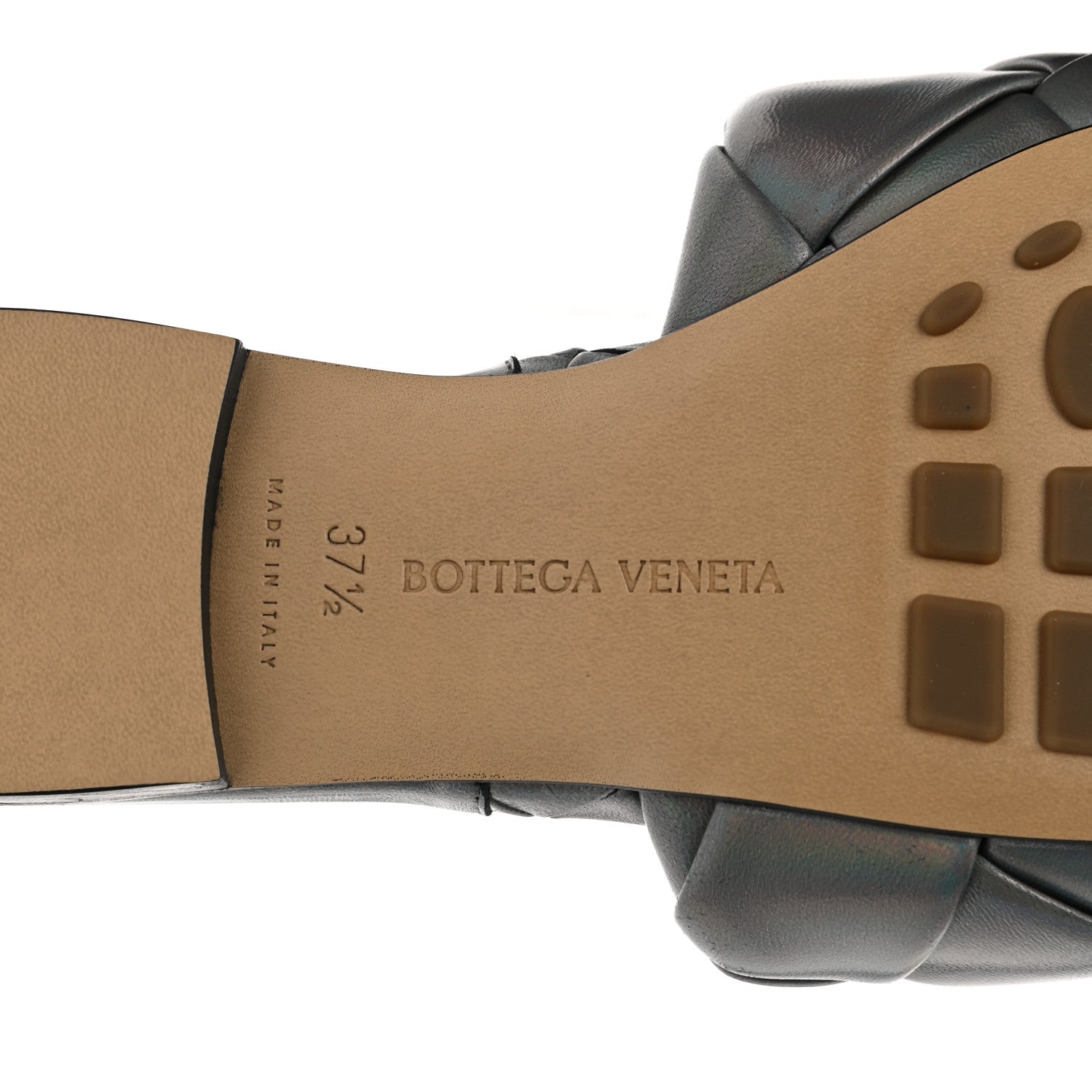 Bottega Veneta Laser Nappa Maxi Intrecciato Lido Flat Sandals 37.5 Oyster 6 of 7