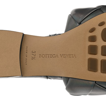 Bottega Veneta Laser Nappa Maxi Intrecciato Lido Flat Sandals 37.5 Oyster 6 of 7
