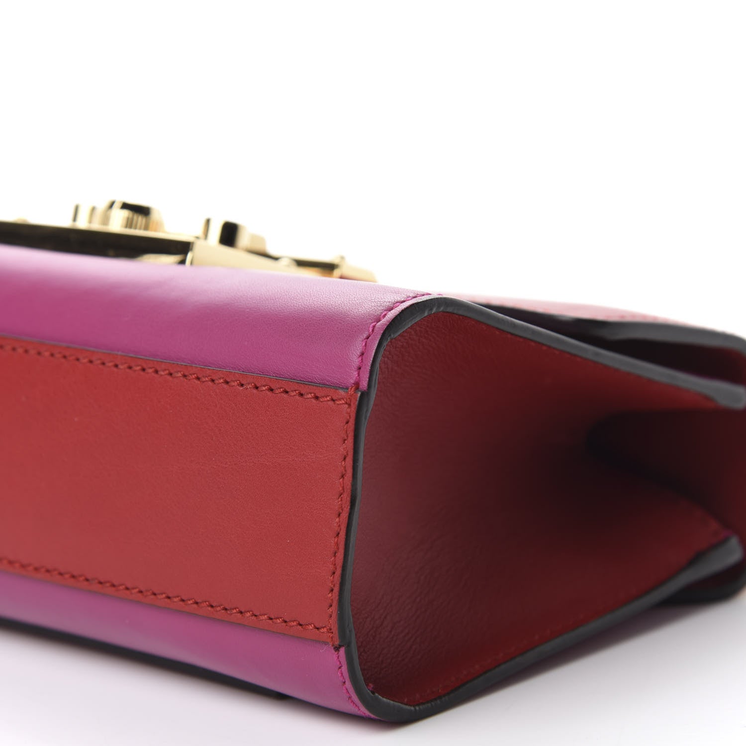 Gucci Calfskin Small Padlock Shoulder Bag New Rosette Hibiscus Red 7 of 10