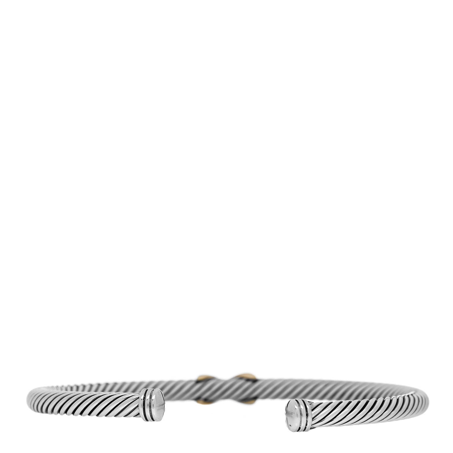 Sterling Silver 18K Yellow Gold 4mm X Station Cable Bracelet