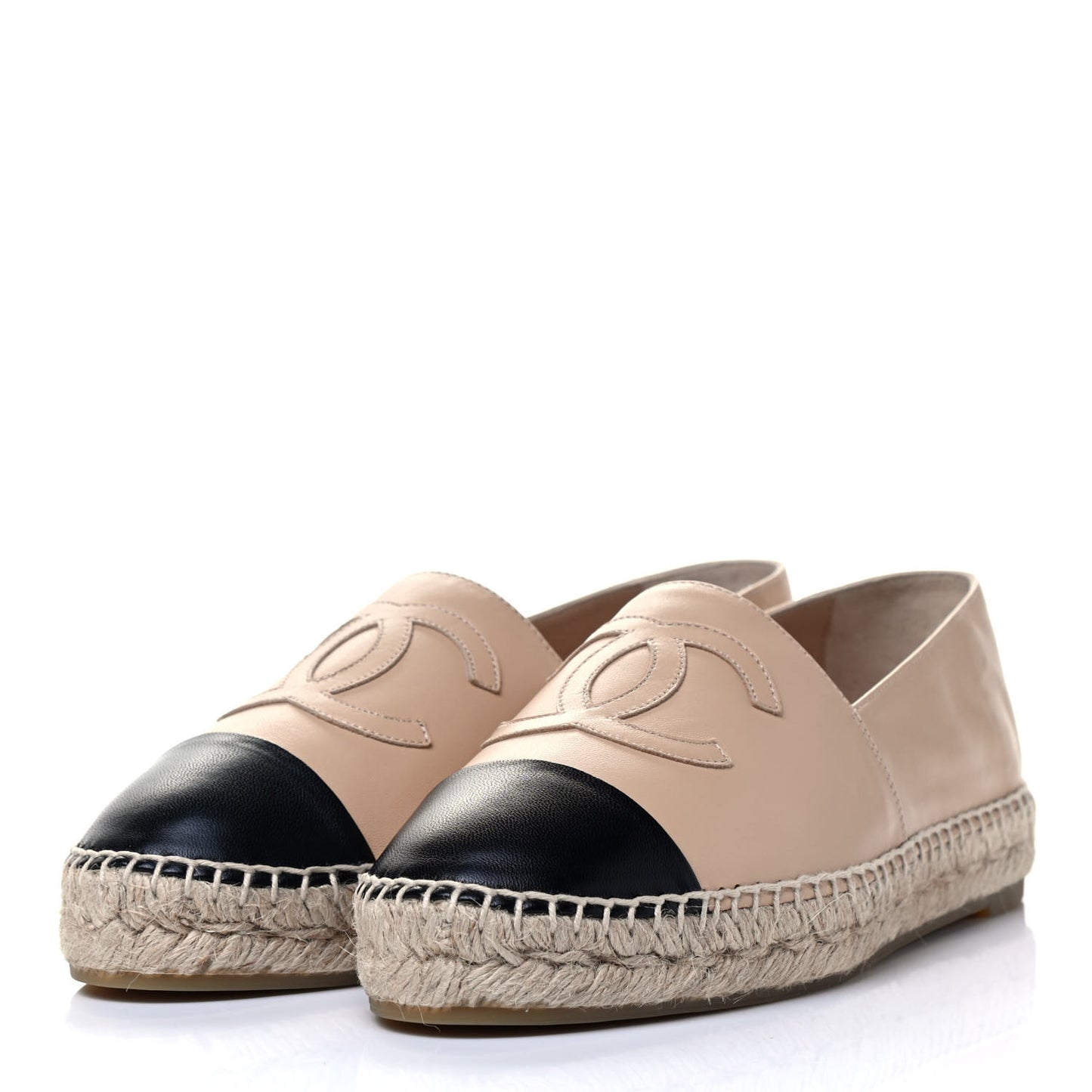 Lambskin CC Espadrilles 38 Beige Black