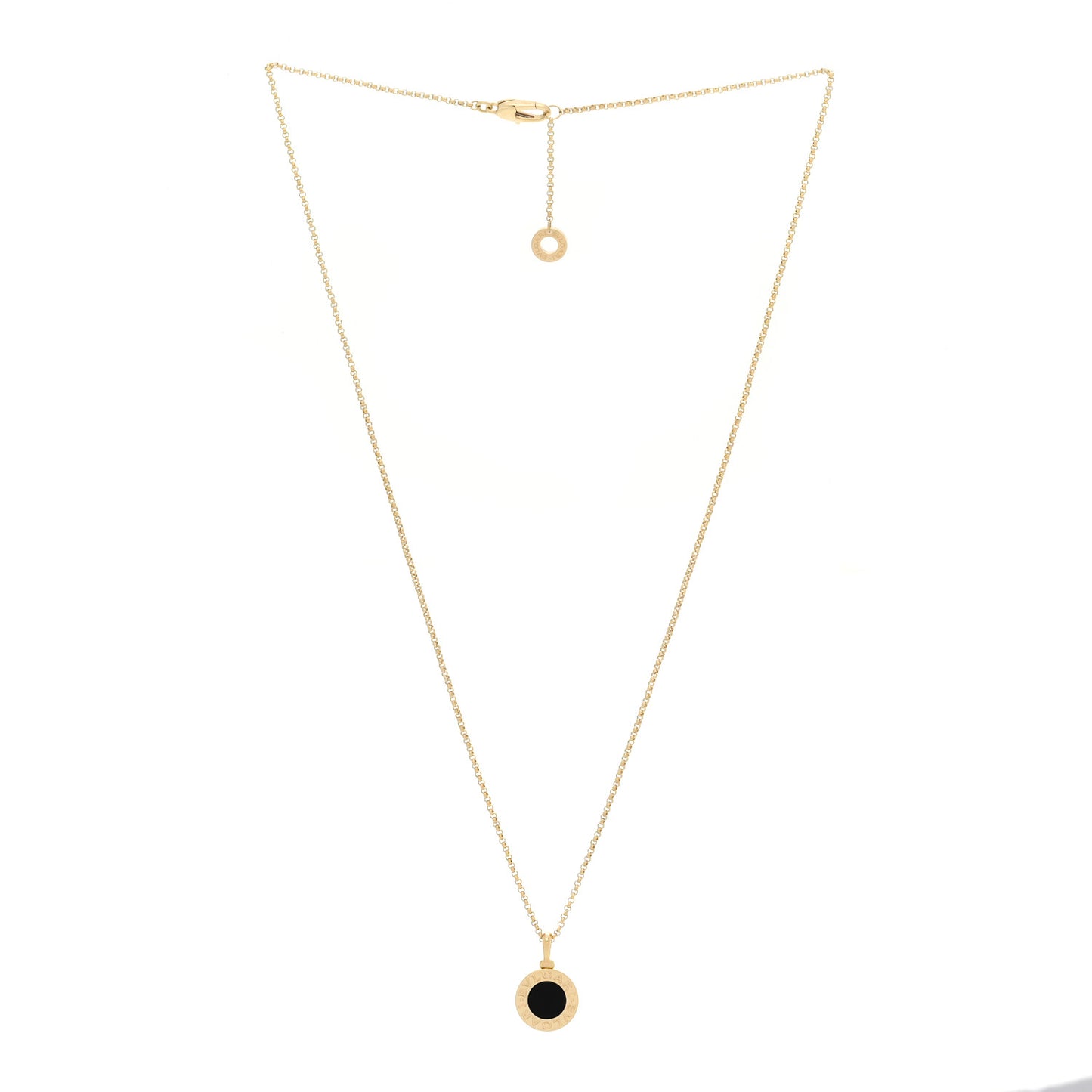 18K Yellow Gold Black Onyx BVLGARI BVLGARI Pendant Necklace