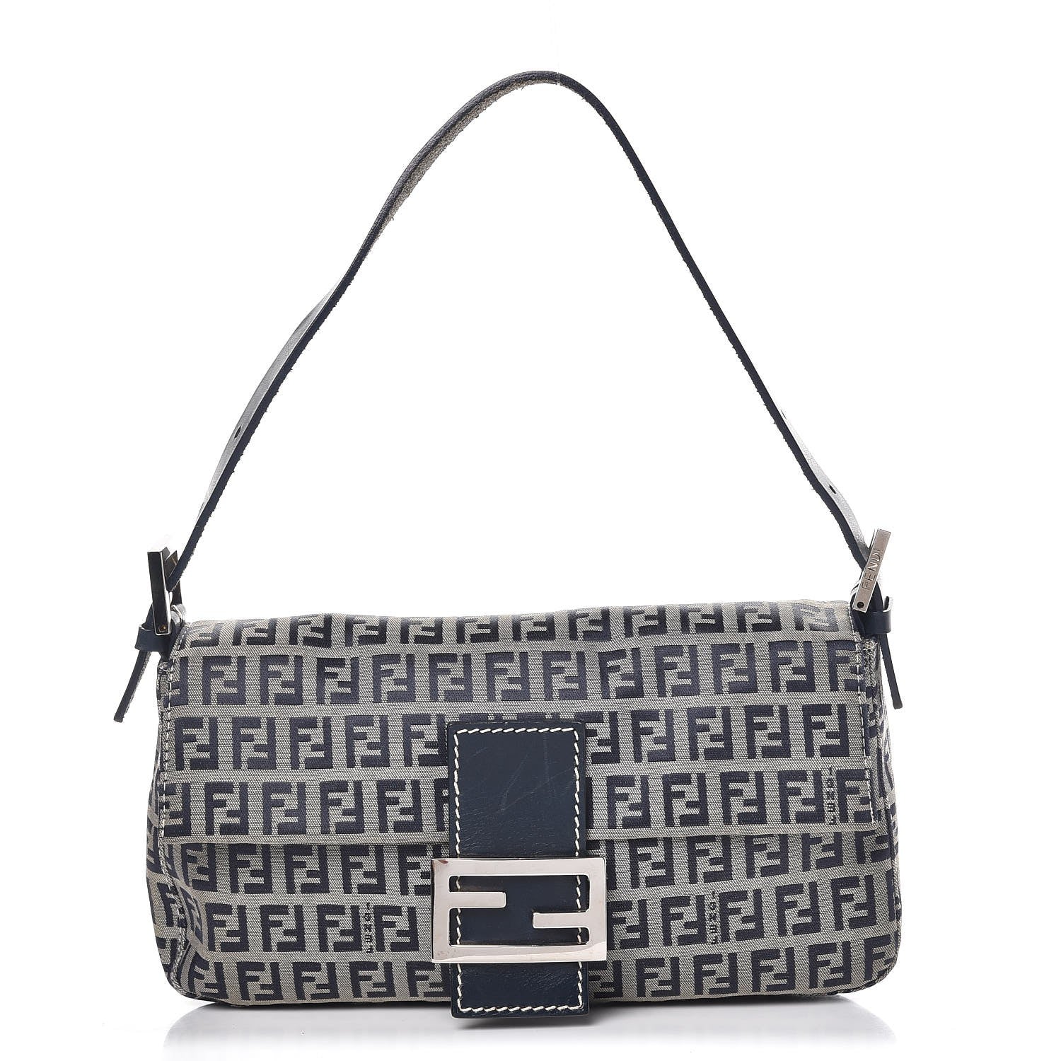 Fendi Zucchino Baguette Navy 1 of 7