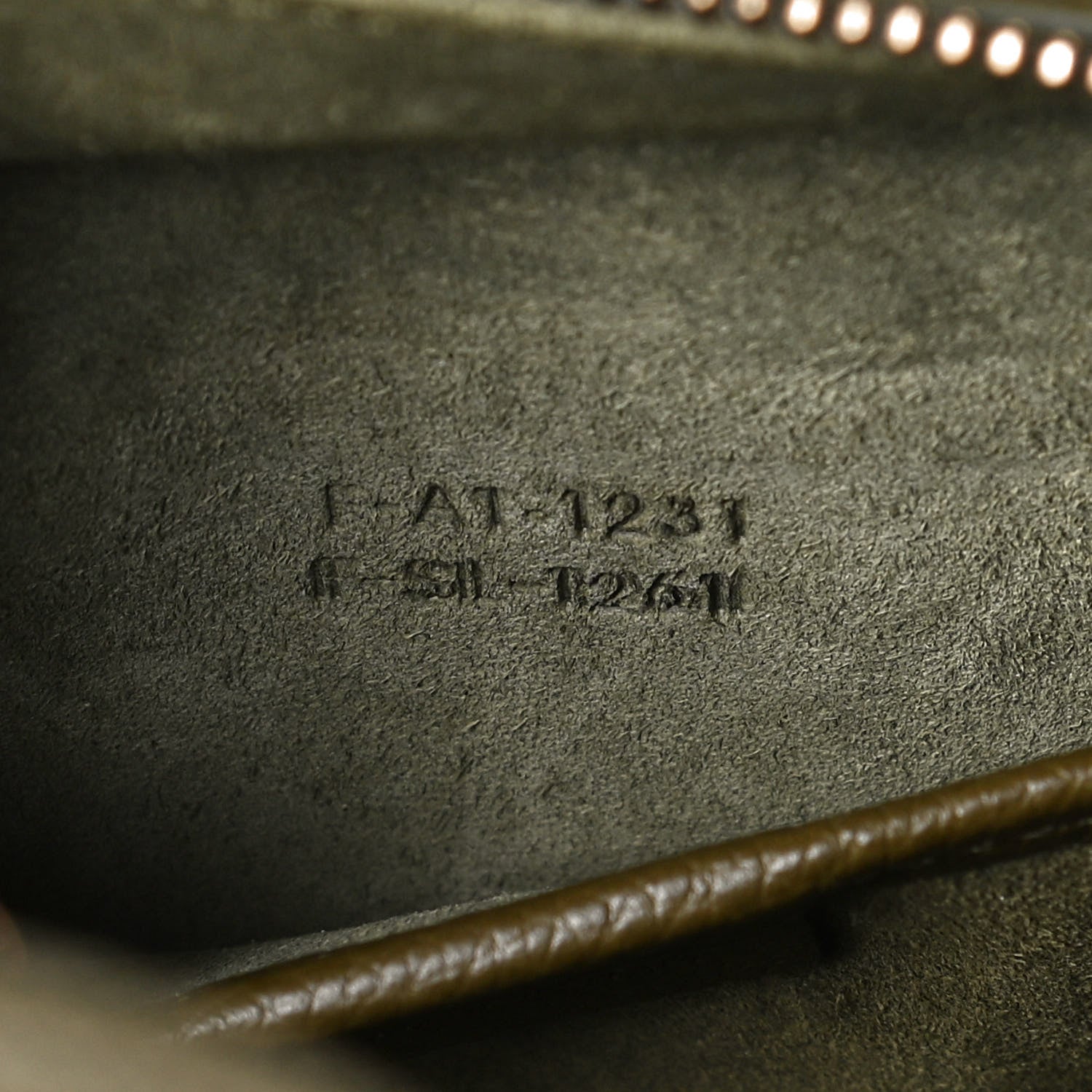 Celine Drummed Calfskin Nano Luggage Dark Olive 7 of 13