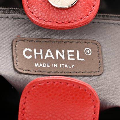 Chanel Caviar Quilted Petit Shopping Tote PST Red 6 of 11