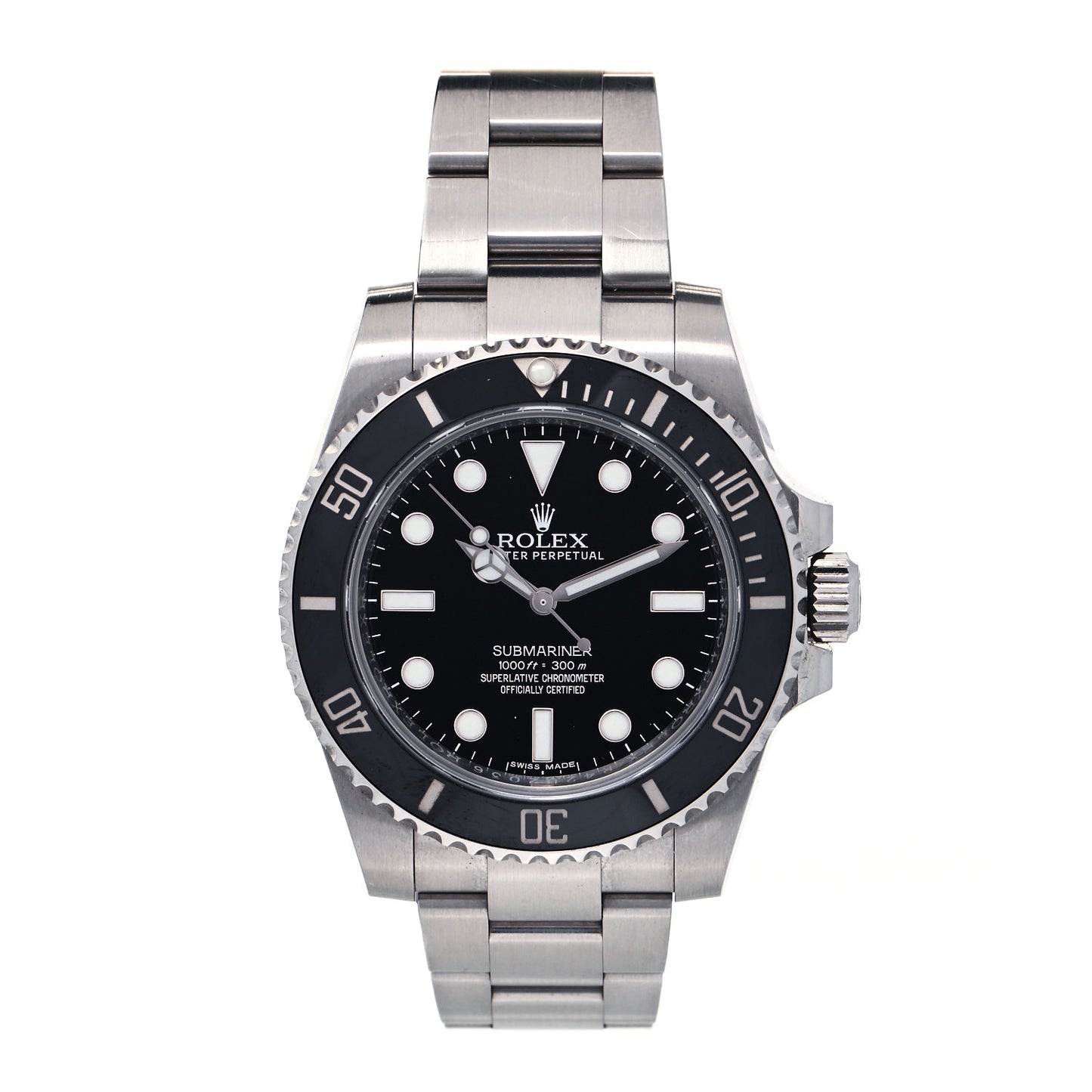 Stainless Steel 40mm Oyster Perpetual Submariner Watch Black 114060