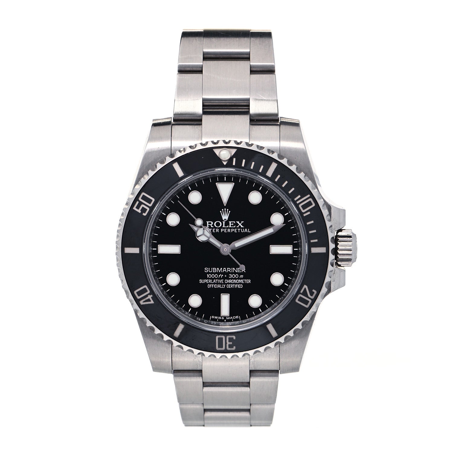 Rolex Stainless Steel 40mm Oyster Perpetual Submariner Watch Black 114060 1 of 5