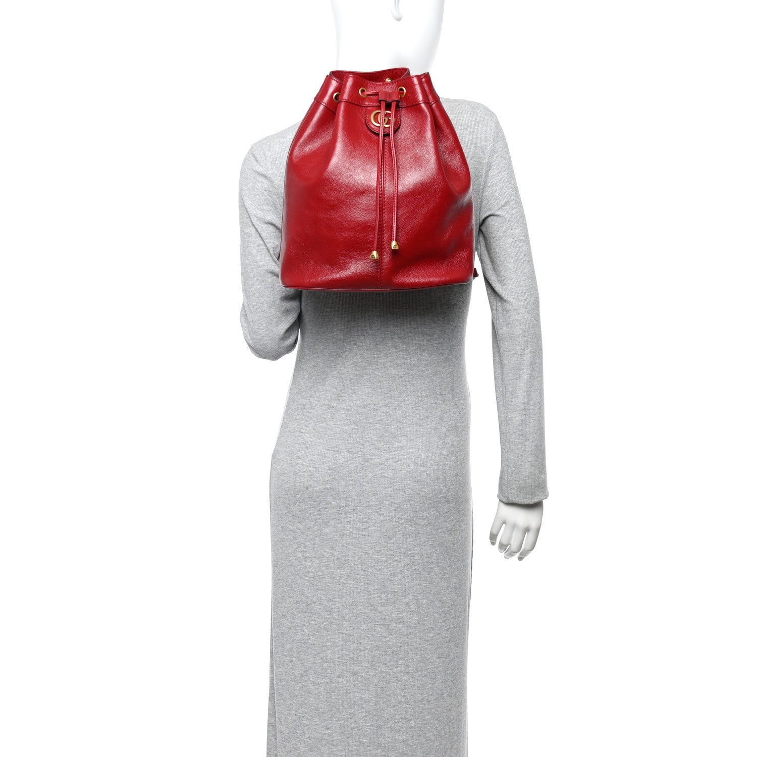 Gucci Piuma Lux Energy Medium Re(Belle) Convertible Bucket Bag Hibiscus Red 2 of 11