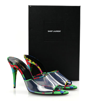 Saint Laurent Transparent Ibiza Flower Gippy 95 Mule Sandals 40 Multicolor 9 of 9