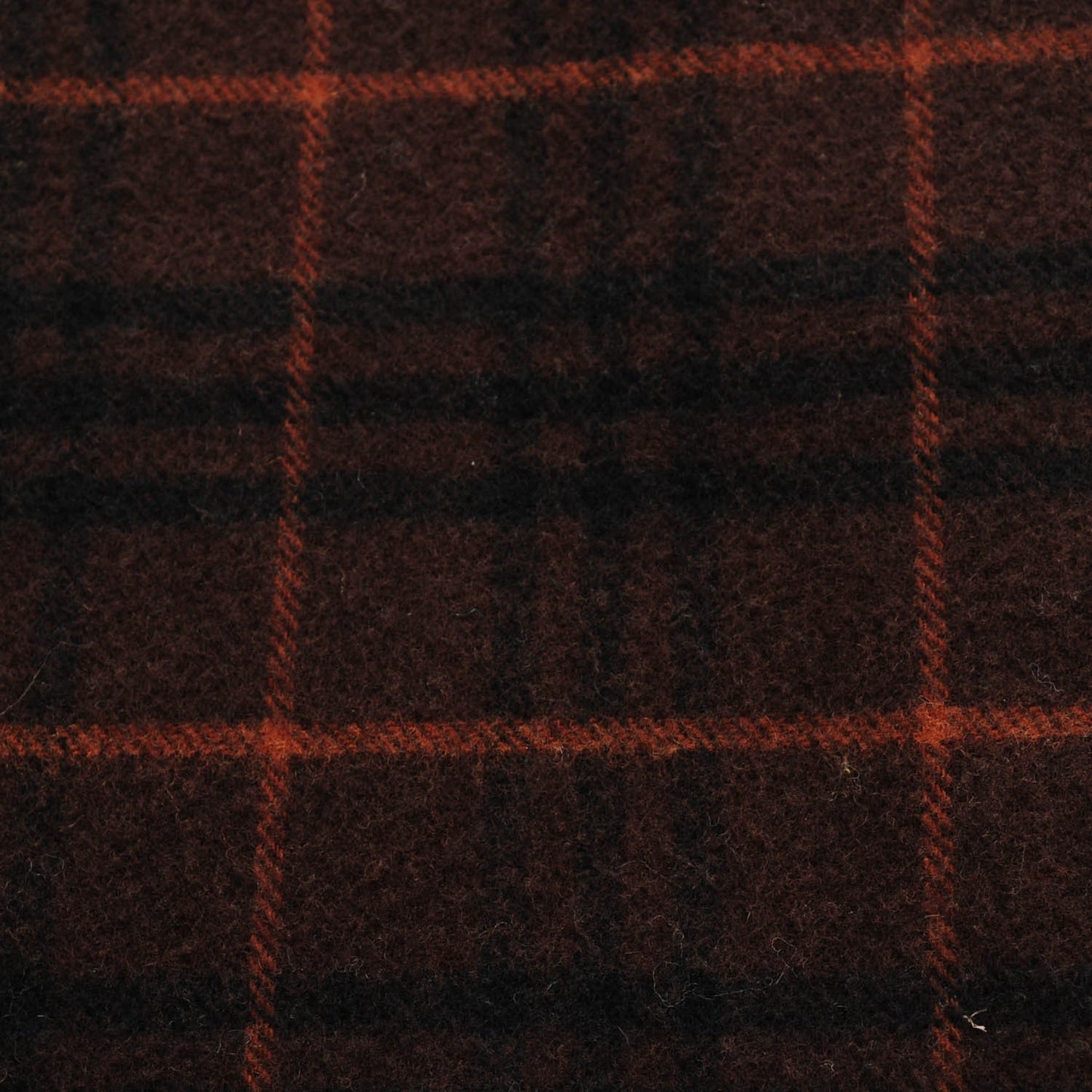 Wool Check Fringe Scarf Dark Brown