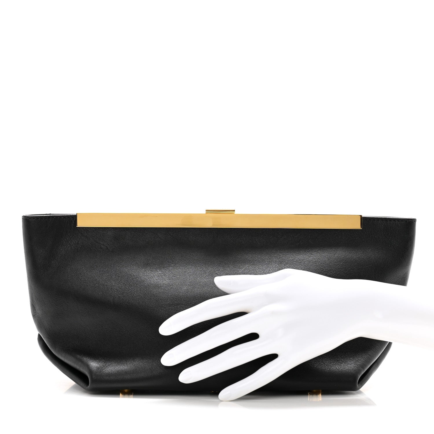 Khaite Smooth Calfskin Aimme Envelope Clutch Black 2 of 8