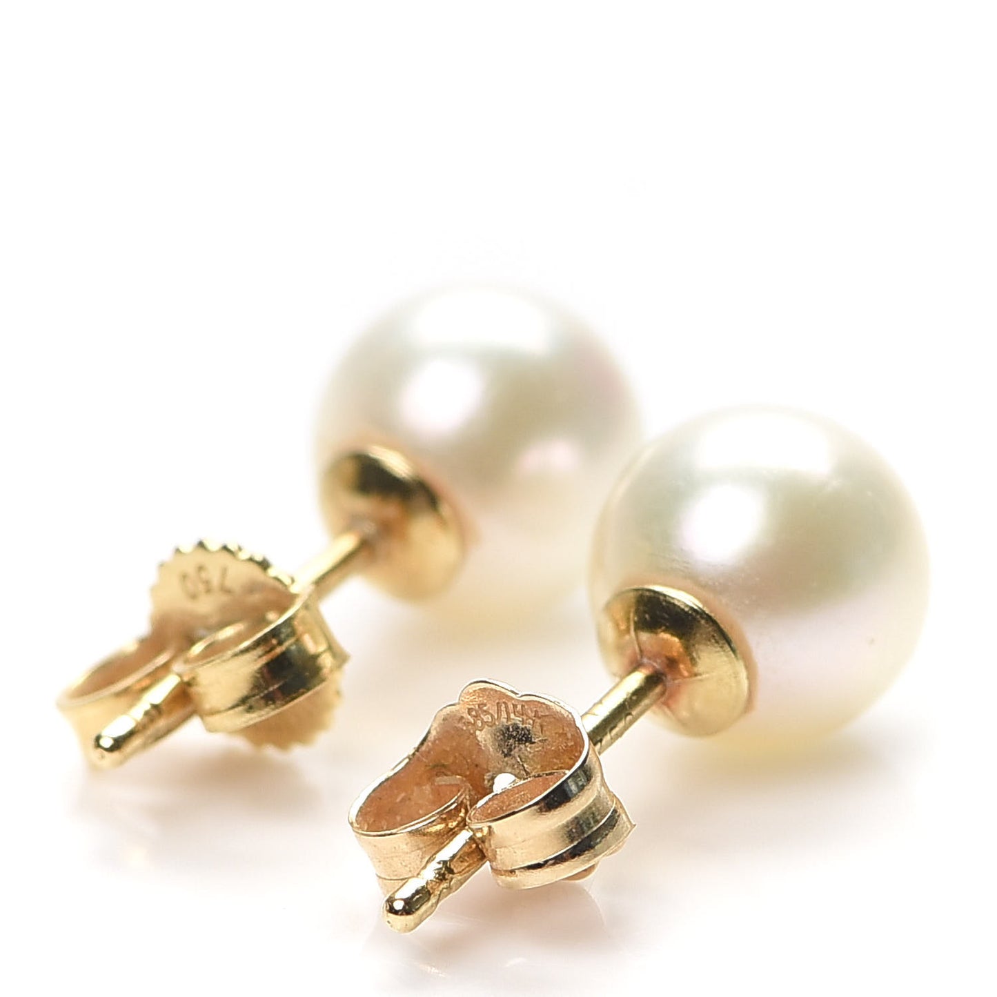 18K Yellow Gold Akoya Pearl 3.5-7.5mm Graduated Strand Necklace and Earring Set
