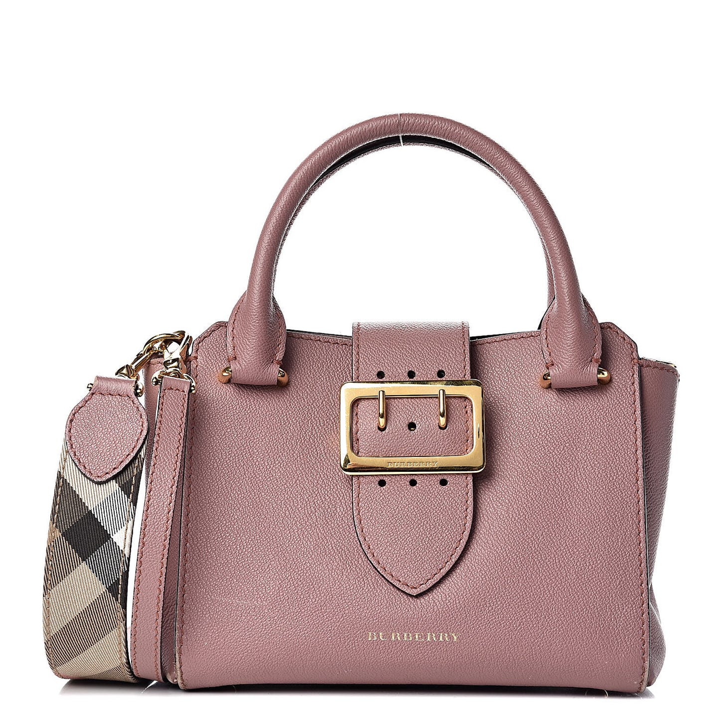 Soft Grain Calfskin Small Buckle Tote Dusty Pink