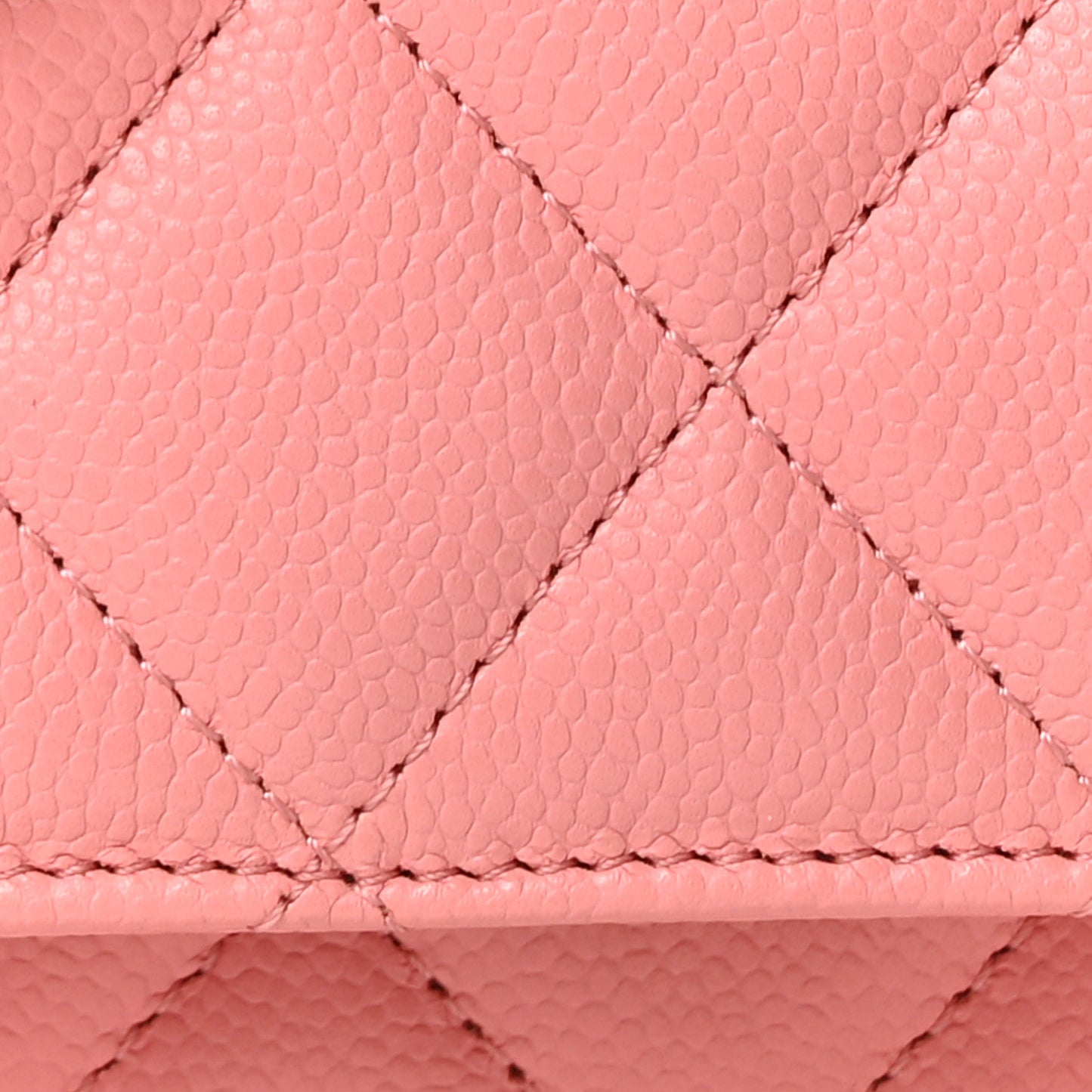 Caviar Quilted Wallet on Chain WOC Pink