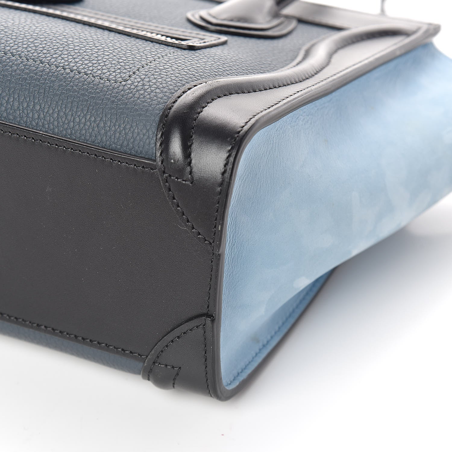 Celine Drummed Calfskin Nubuck Nano Tri-Color Luggage Milky Blue 11 of 11