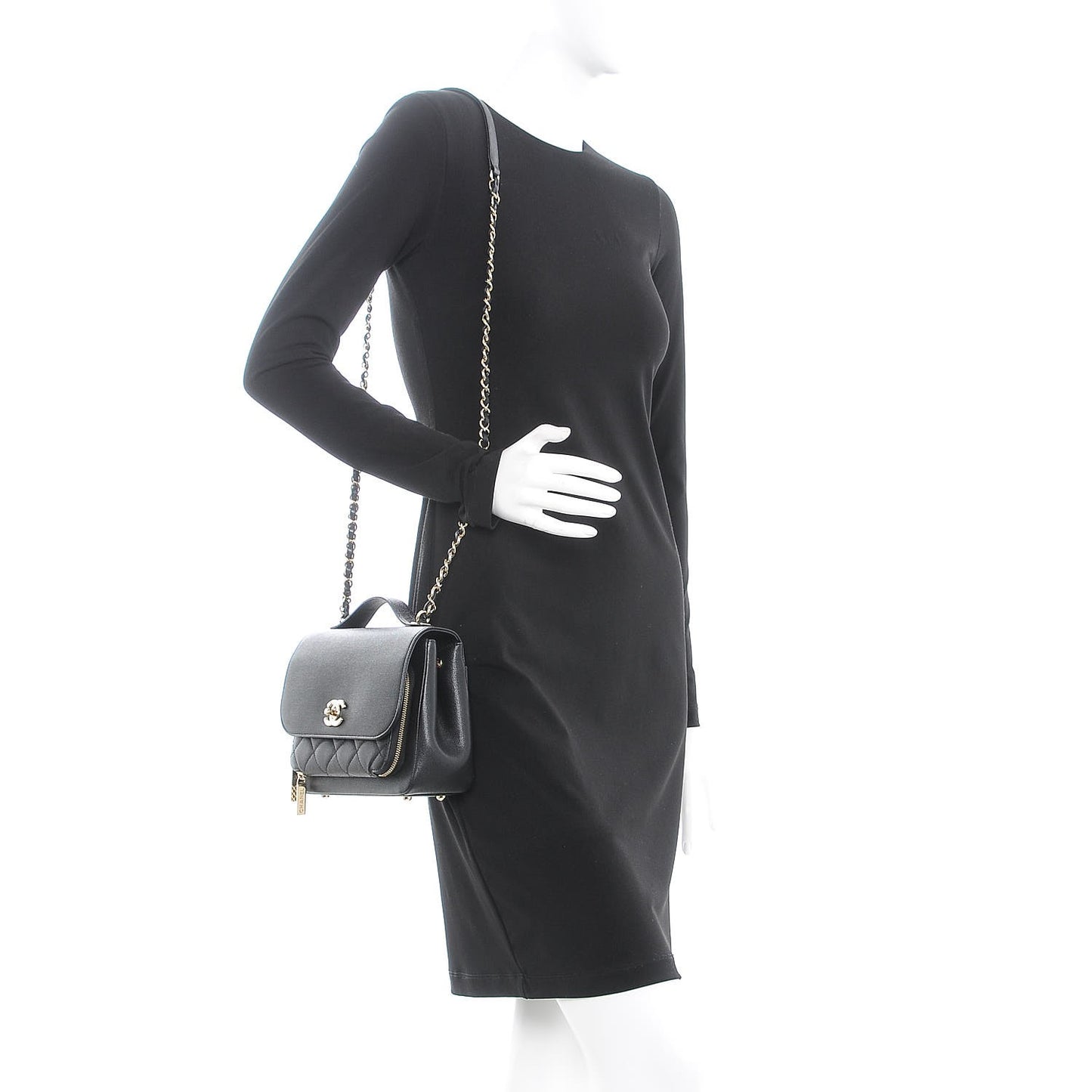 Caviar Quilted Small Business Affinity Flap Black