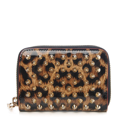 Christian Louboutin Patent Leopard Spiked Panettone Coin Purse 1 of 9