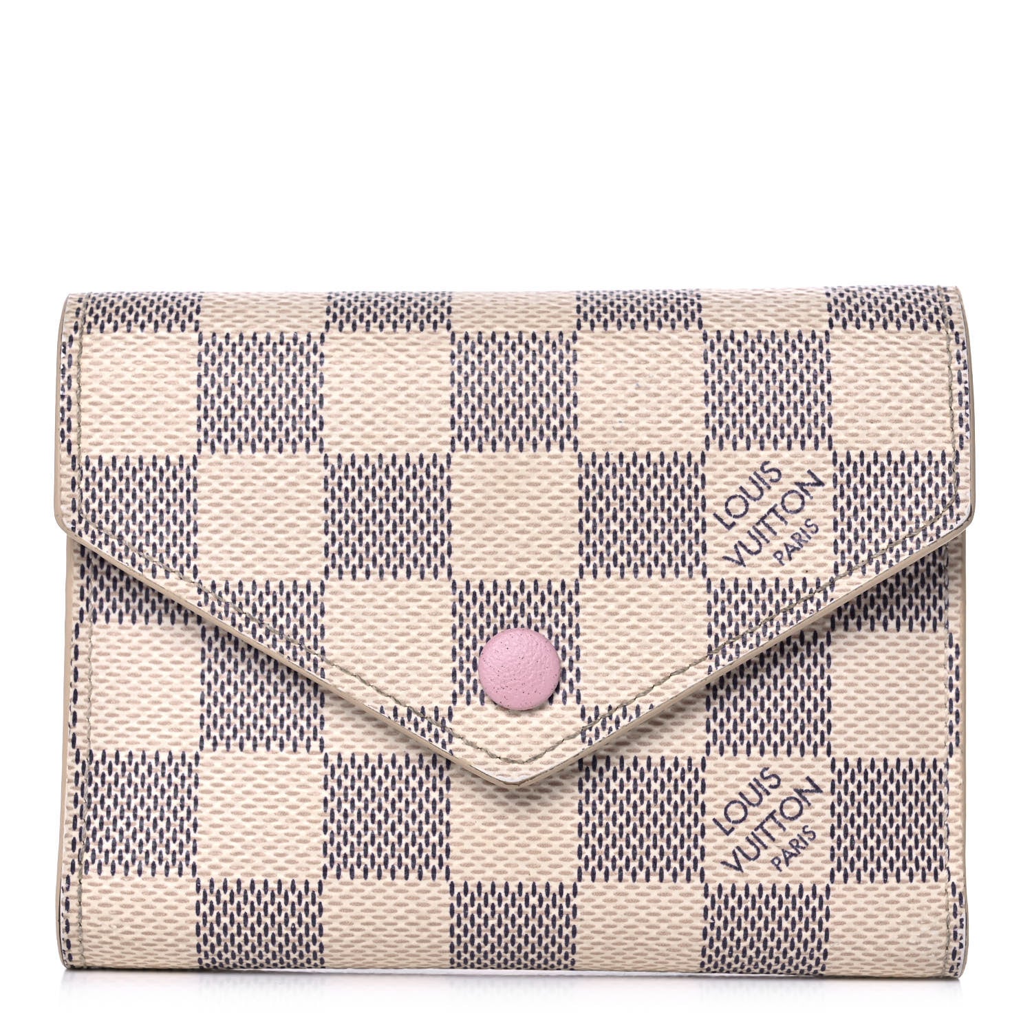 Louis Vuitton Damier Azur Victorine Wallet Rose Ballerine 1 of 13