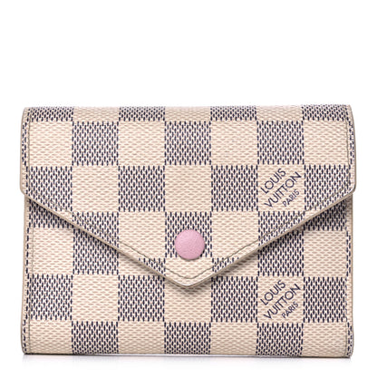 Louis Vuitton Damier Azur Victorine Wallet Rose Ballerine 1 of 13