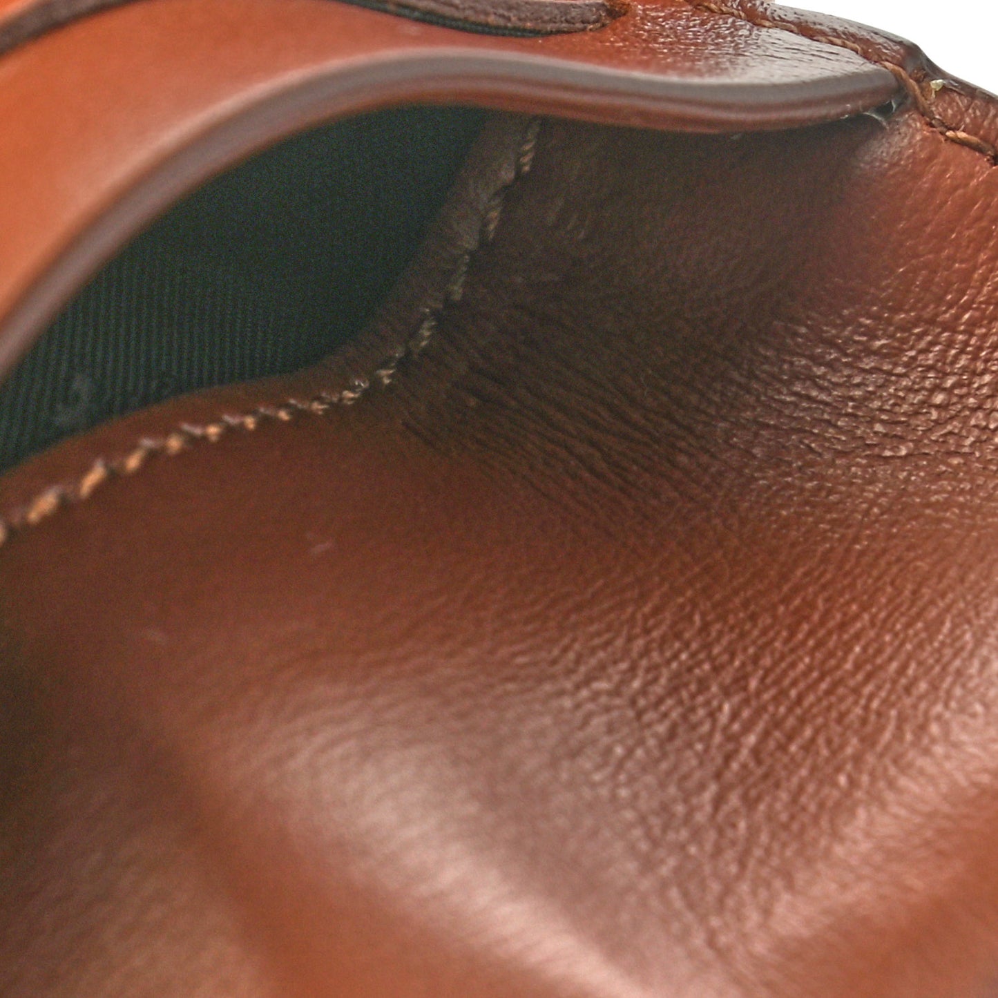 Grainy Calfskin Vintage Check Wallet Brown