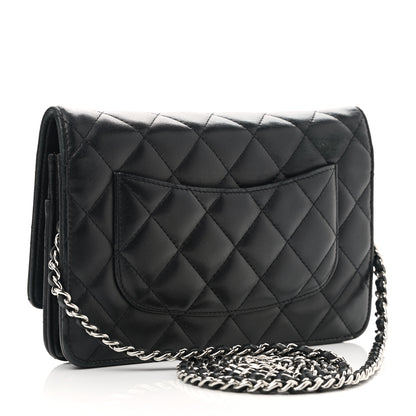 Chanel Lambskin Quilted Wallet On Chain WOC Black 3 of 13