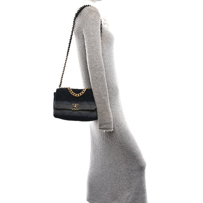 Chanel Wool Quilted Medium Chanel 19 Flap Black Grey 2 of 11