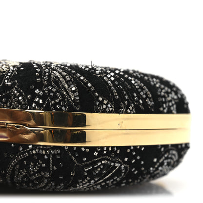 Alexander McQueen Suede Embroidered Knuckle Box Clutch Black 11 of 12