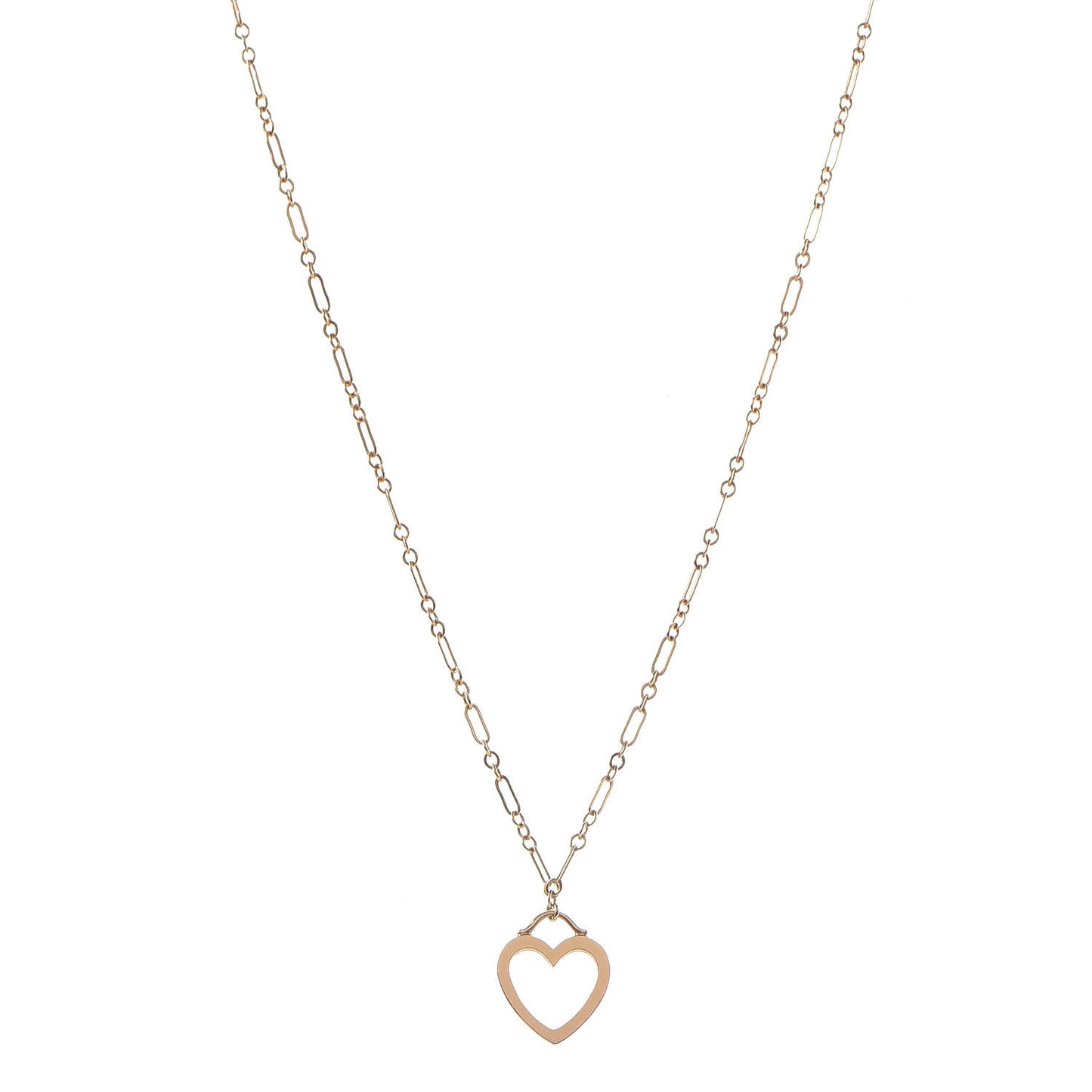18K Rose Gold Small Sentimental Heart Pendant Necklace