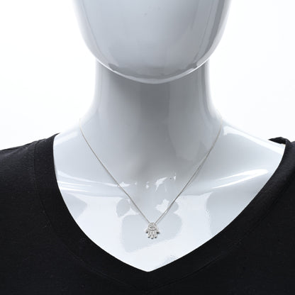 Roberto Coin 18K White Gold Diamond Tiny Treasures Hamsa Pendant Necklace 3 of 5