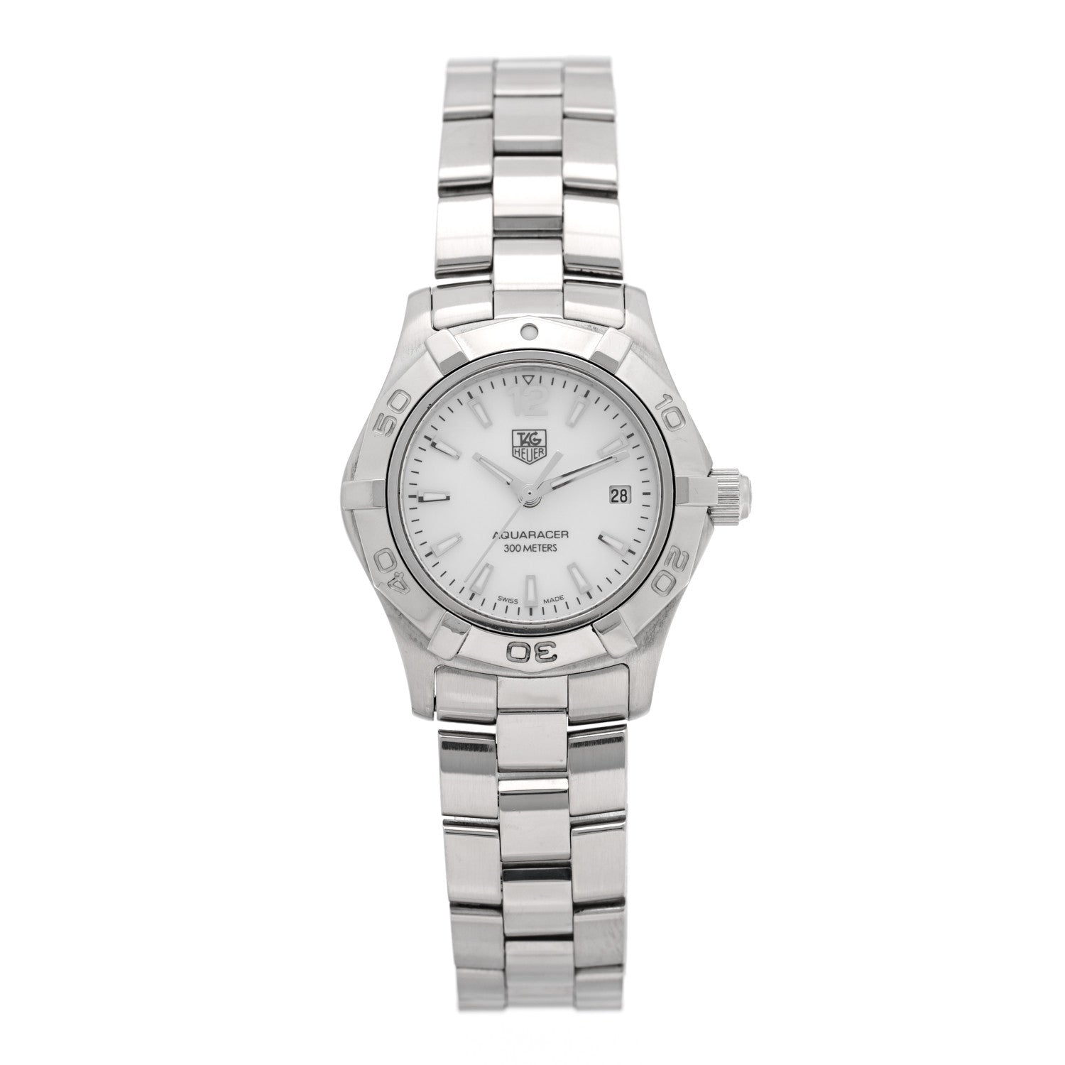 Tag Heuer Stainless Steel Mother of Pearl 27mm Aquaracer Quartz Watch WAF1414 1 of 5