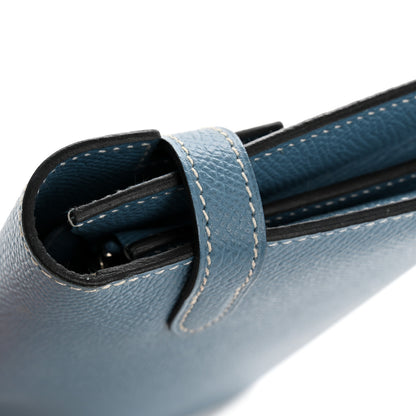 Hermes Epsom Kelly Longue Wallet Blue Jean 10 of 10