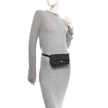 Chanel Grained Calfskin Quilted 2.55 Reissue Flap Belt Bag. Clutch Black 2 of 10